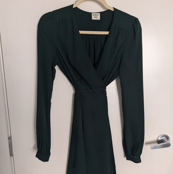 Sunday Best forest Green wrap dress - Picture 1 of 3